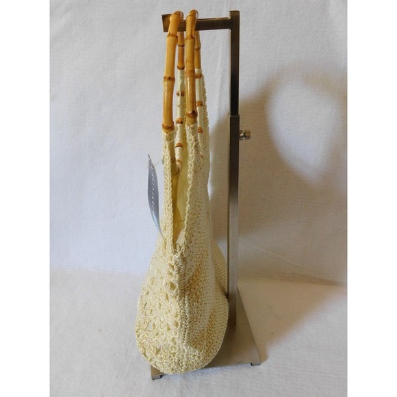 Relativity Purse Handbag Macrame Wood Handle Bag - Picture 5 of 14
